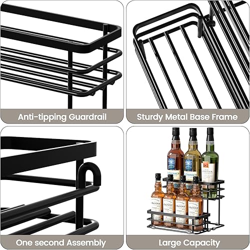 Miniatura 4 de Organizador de jarabe de café, soporte para botellas de jarabe para barra de café, 2 niveles, 6 estantes de almacenamiento para jarabe, vino,