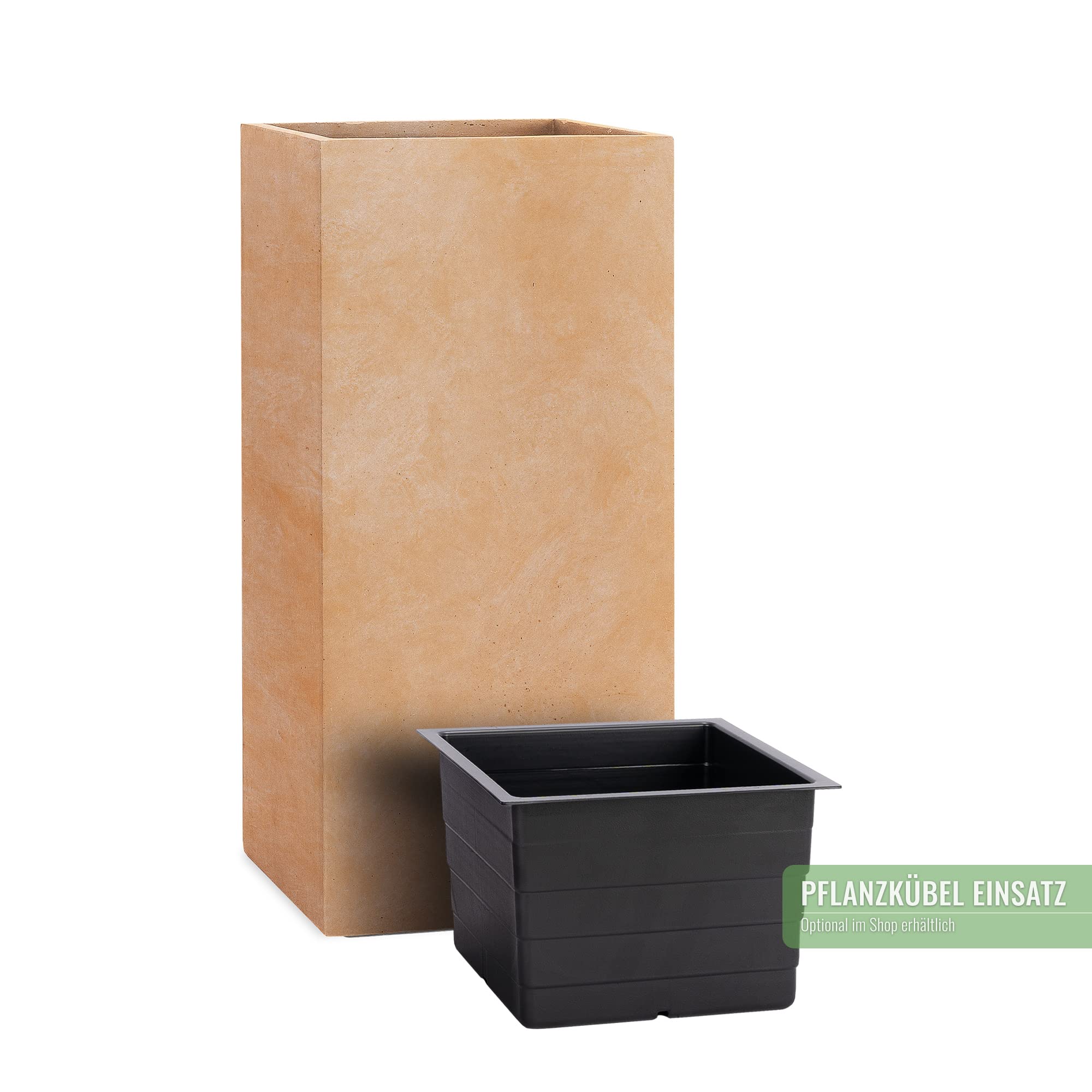 Pflanzwerk® Pojemnik na rośliny Tower terakota 70 x 33 x 33 cm *odporny na mróz pojemnik na kwiaty *ochrona przed promieniowaniem UV* *towar wysokiej jakości
