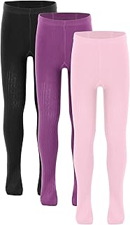 JEATHA Leggings Deportivo De Danza Ballet Niñas Medias De Ballet con Pies Leggings Deportivos Elástico Mallas De Color Sólido