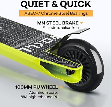 VOKUL Complete Pro Scooter for Kids Boys Girls Teens Up 6 Years - Freestyle Tricks Pro Stunt Scooter (Green)