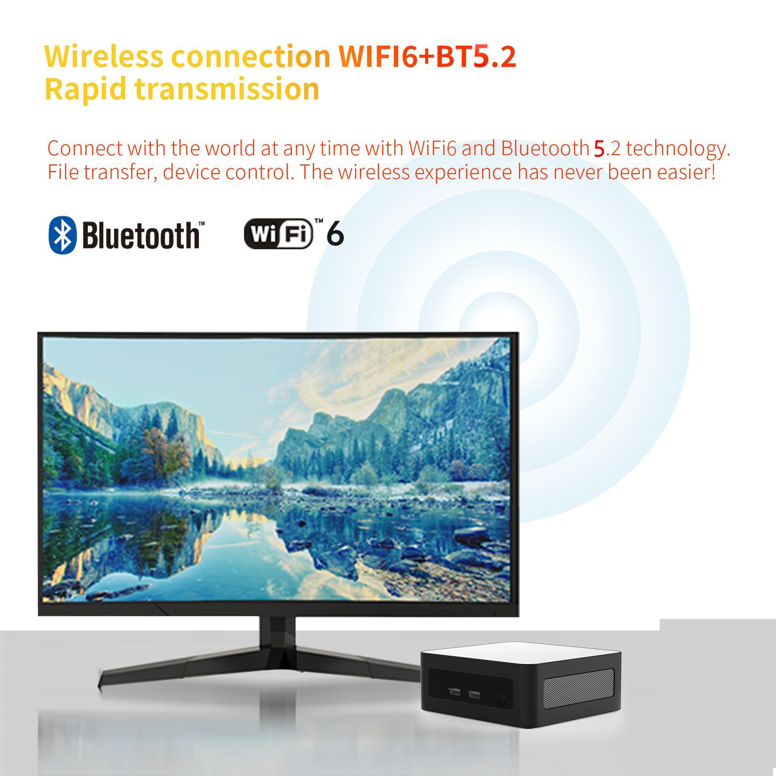 AskHand Mini PC AMD Ryzen 5 5500U (6C/12T up to 4.0GHz) 16GB DDR4 RAM 512GB PCIE NVME SSD/WiFi 6/ BT-5.2 /USB*4 /USB-C /2*HDMI, 4K@60 Hz Triple Display