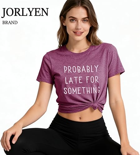 Miniatura 2 de Camiseta para mujer, con texto en inglés "Probably Late for Something", con texto en inglés "Probably Late for Something