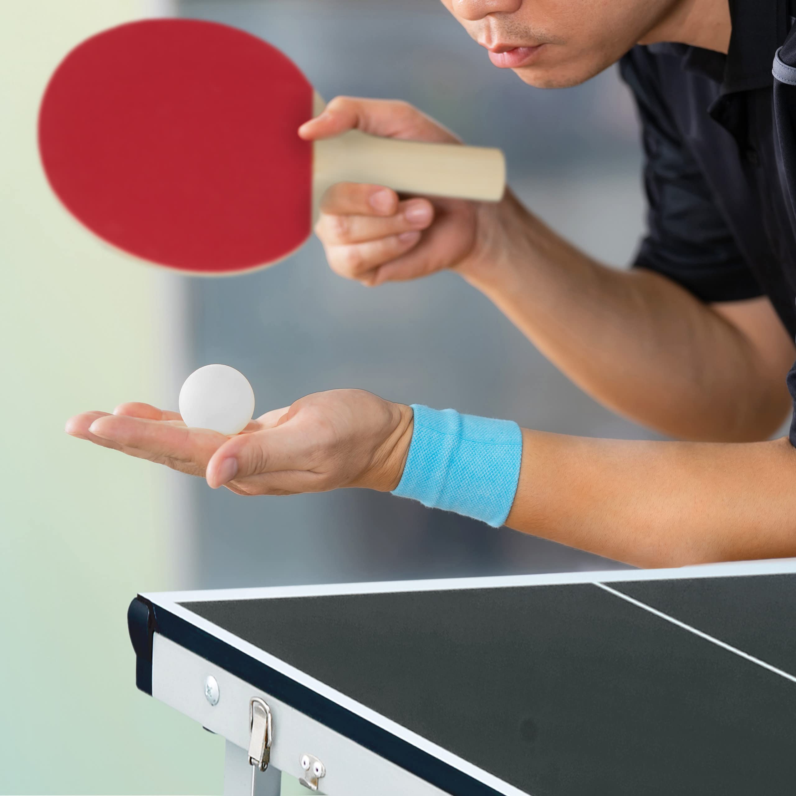 Relaxdays Table Tennis-de-Table d’intérieur, Pliant, lot, Filet, 2 Raquettes, 3 balles, HxLxP : 70 x 150 x 70 cm, Noir