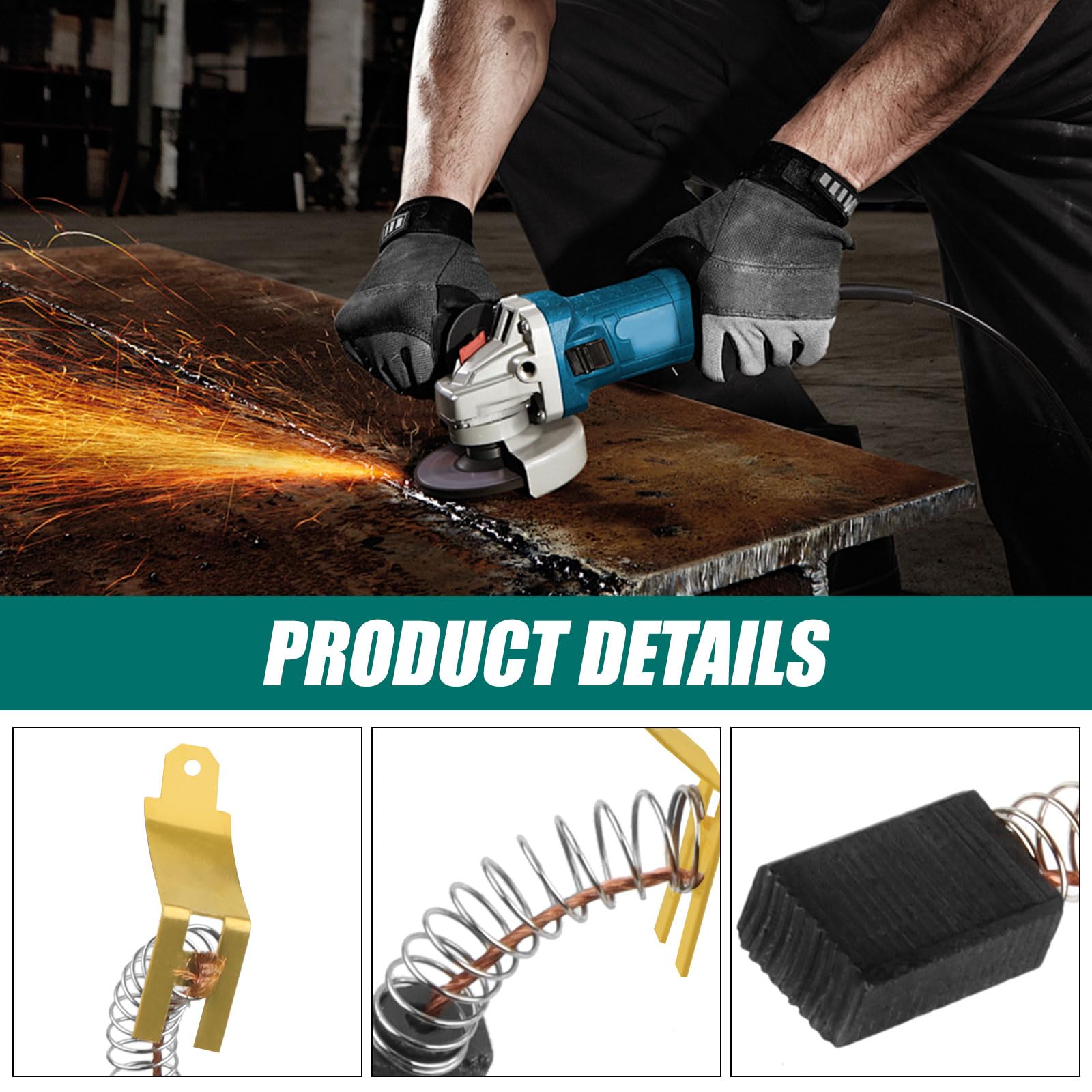 MAKITA Balais de Charbon 62 Pièces Brosses de Carbone pour Meuleuse Scies D'angle, 12 Tailles