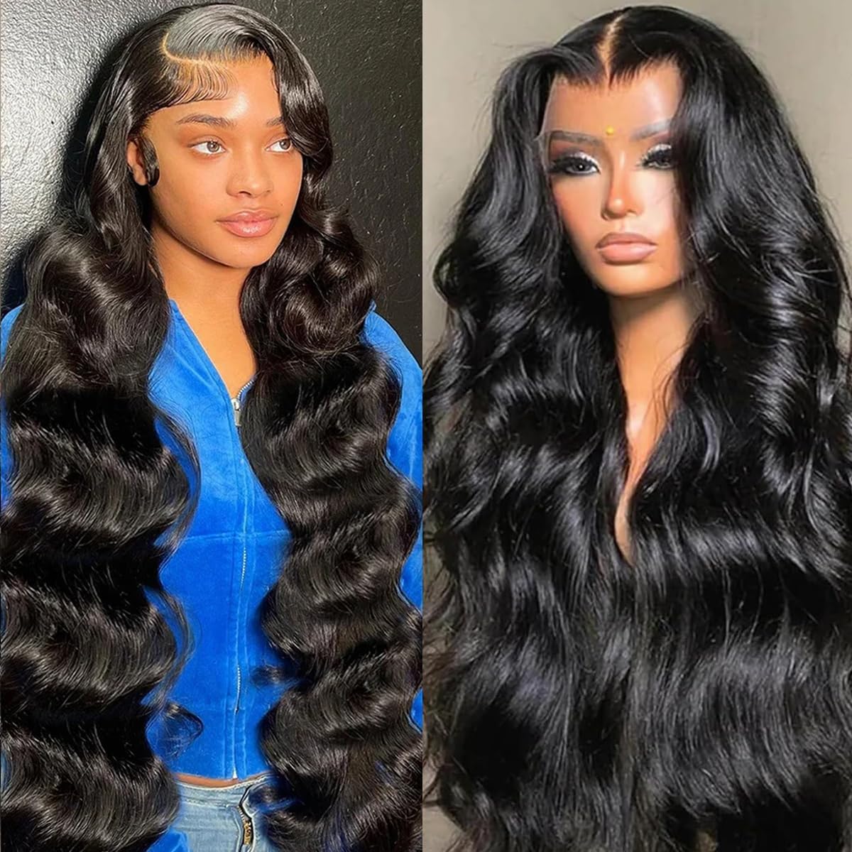 Amazon.com : McyMoy 34 Inch Lace Front Wigs Human Hair Body Wave 13x4 ...