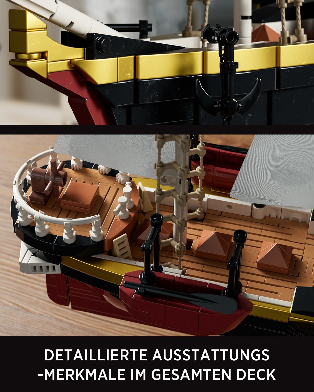 Nifeliz Schiff Great Western Dampfschiff Klemmbausteine für Erwachsene, Dekoratives Modellbausatz Sammlerstück zur Ausstellung und Sammlung, Geschenk für Schiffsenthusiasten (1.948 Teile, NF10346)