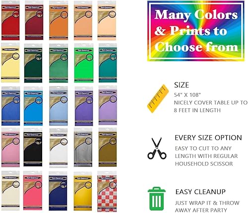 Miniatura 4 de Party Essentials - Mantel de plástico resistente disponible en 44 colores, 54 x 108 pulgadas, rosa