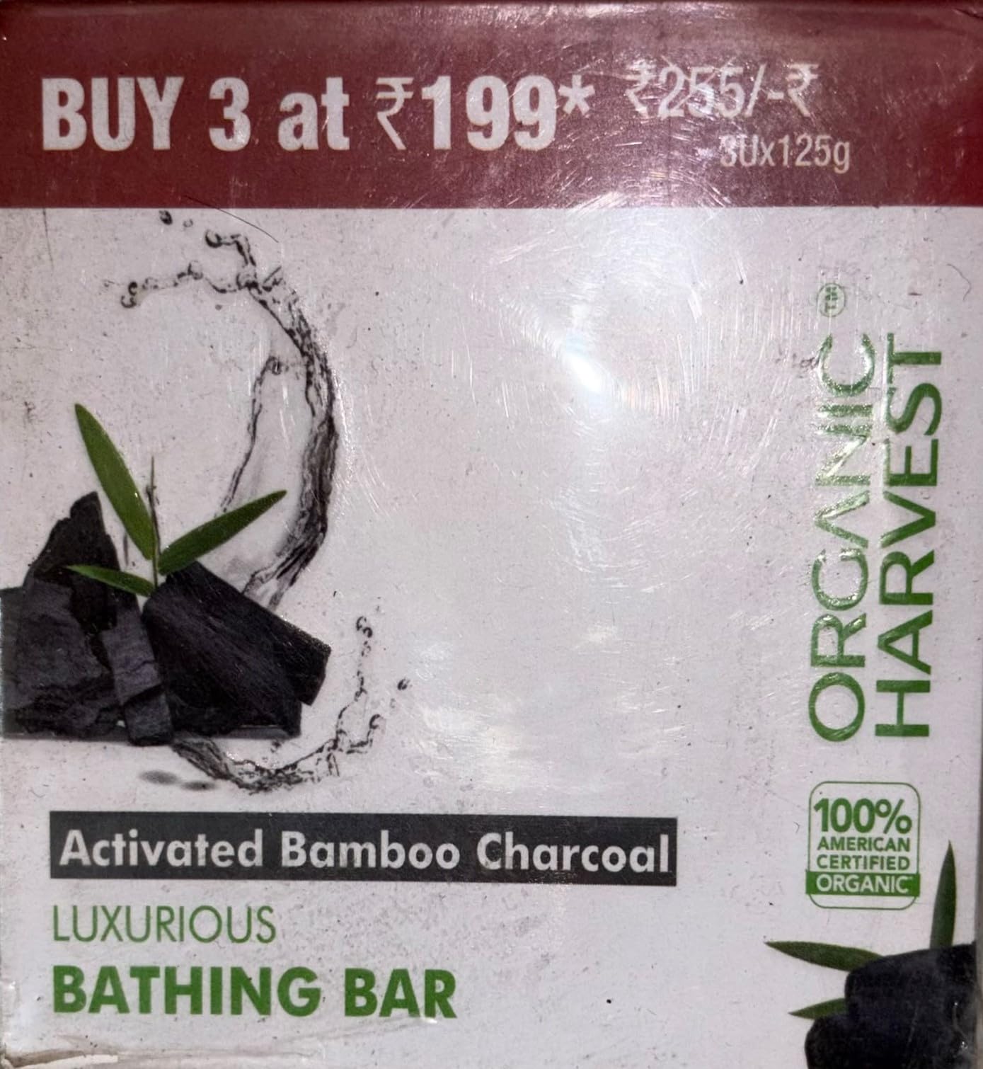 Organic Harvest Luxurious Bathing Bar: Activated Bamboo Charcoal | Activated Bamboo Charcoal Soap for Revitalised Skin | 100% American Certified Organic | Sulphate & Paraben-free, 125gm (Pack of 3)-picture-17