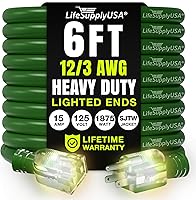 Vista 55 de Cable de extensión de 3 pies para interiores y exteriores 10/3 calibre Ultra resistente de 3 puntas SJTW, impermeable, cable de alimentación