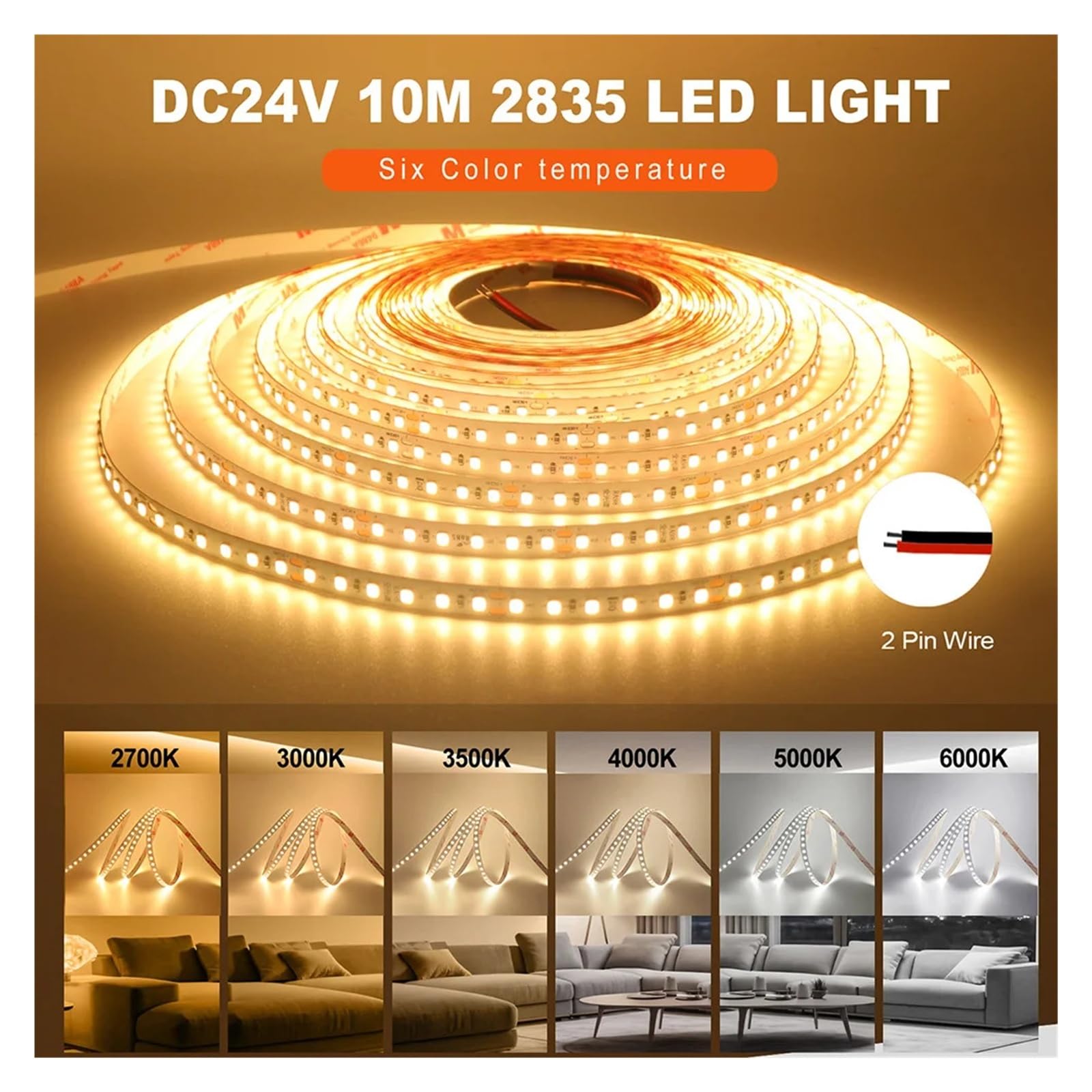 Elastyczna taśma LED 24V CRI RA98(5000K,10m 24V)