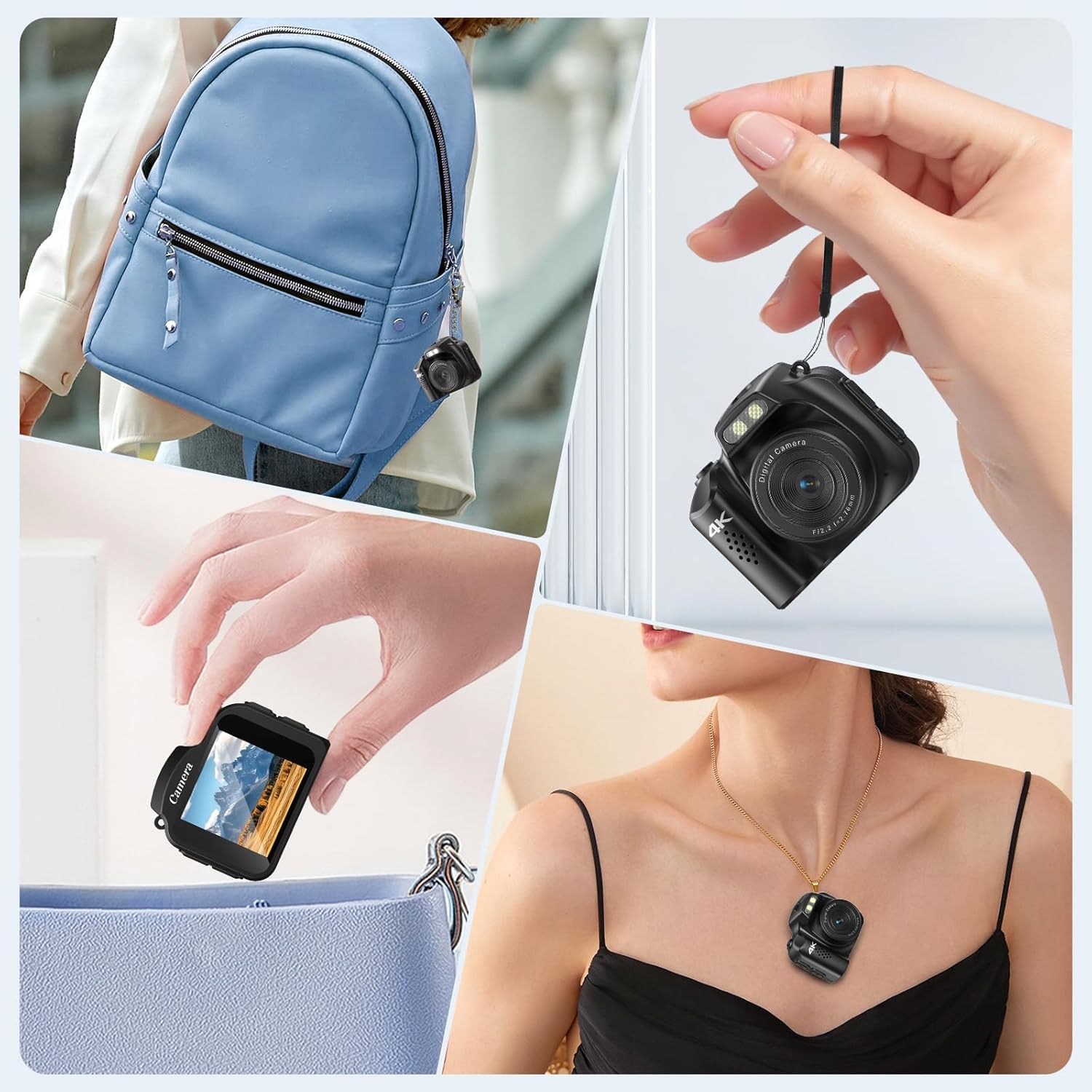 Generic Mini Camera 4K HD Video Recorder - Keychain Digital Camcorder with 32GB Card, 1.54" HD Display, Long Battery Life, Ultra-Portable Tiny Camera for Travel/Vlog/Night Shots (Black)