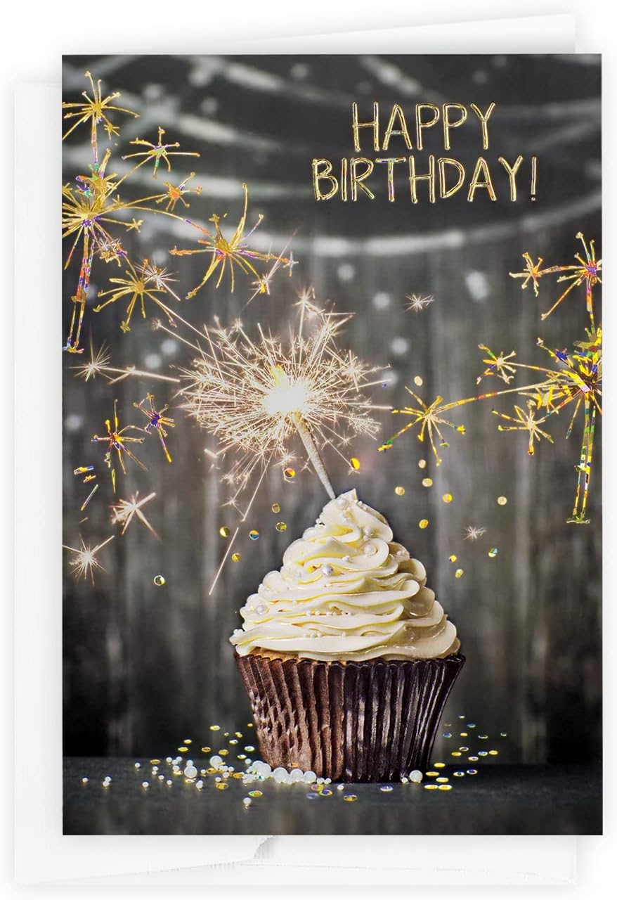 The Gallery Collection, 1 Count Card Pack, Birthday Card with Pearl Lined Envelope (Sparkling Birthday)