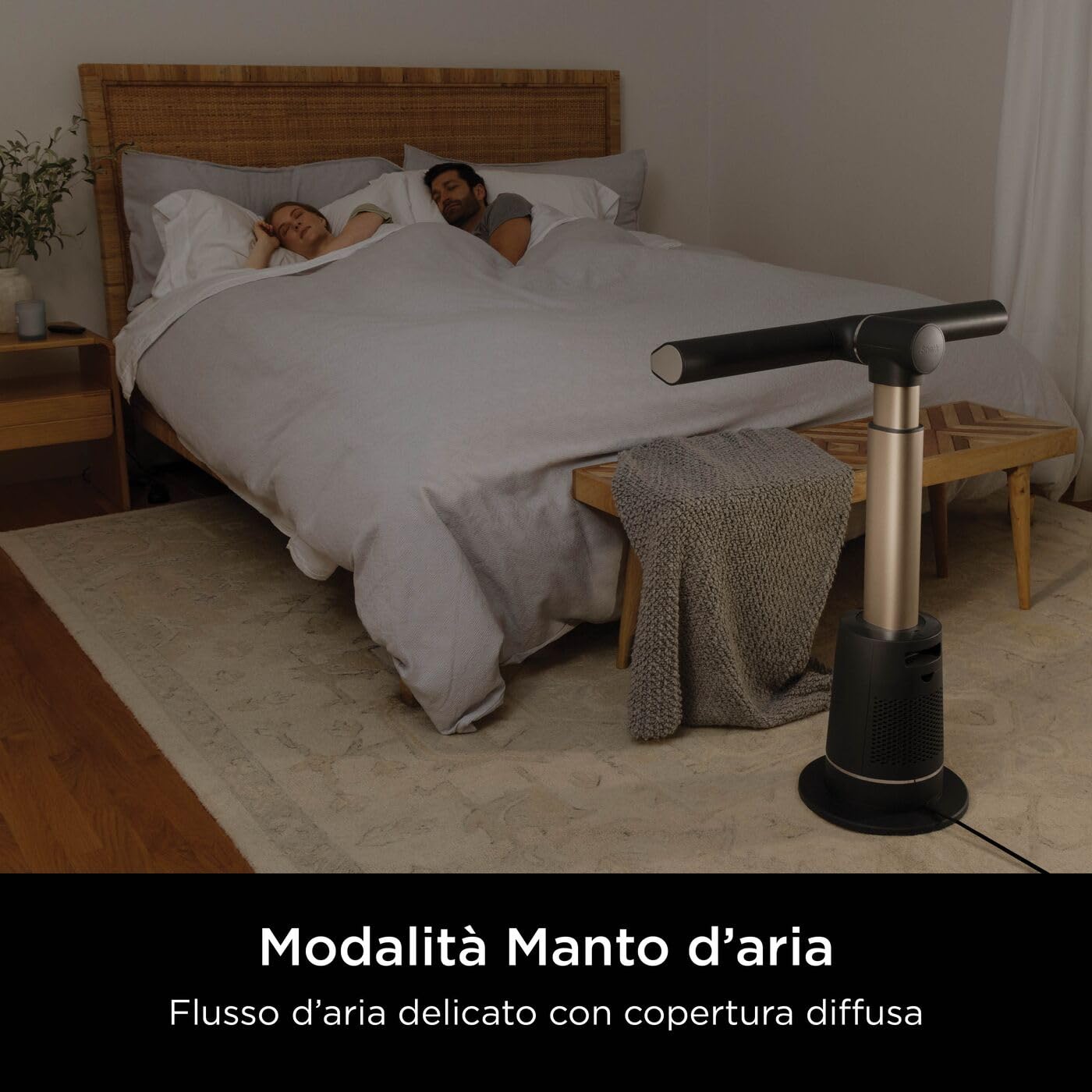 Shark TurboBlade Ventilateur colonne sans pale, Rafraîchissement multidirectionnel à haute vitesse jusqu’à 20 mètres, Discret, 10 vitesses, 180°, Facile à nettoyer, Ventilateur Carbone TF200SEU