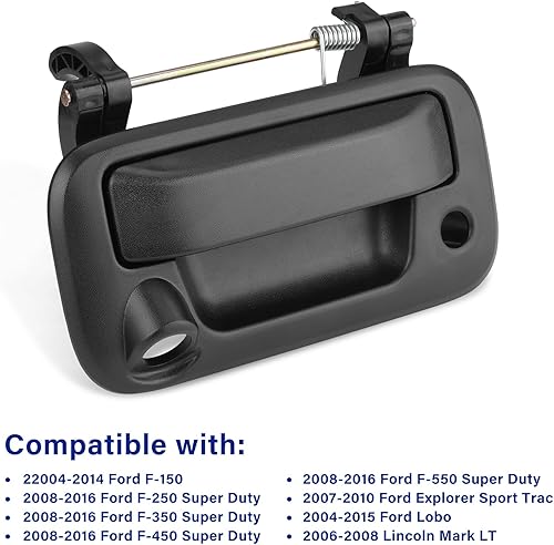 Miniatura 5 de Lcyolada Pestillo de manija del portón trasero (con orificio para cámara) compatible con Ford F150 F250 F350 F450 F550 Super Duty 2004-2016,