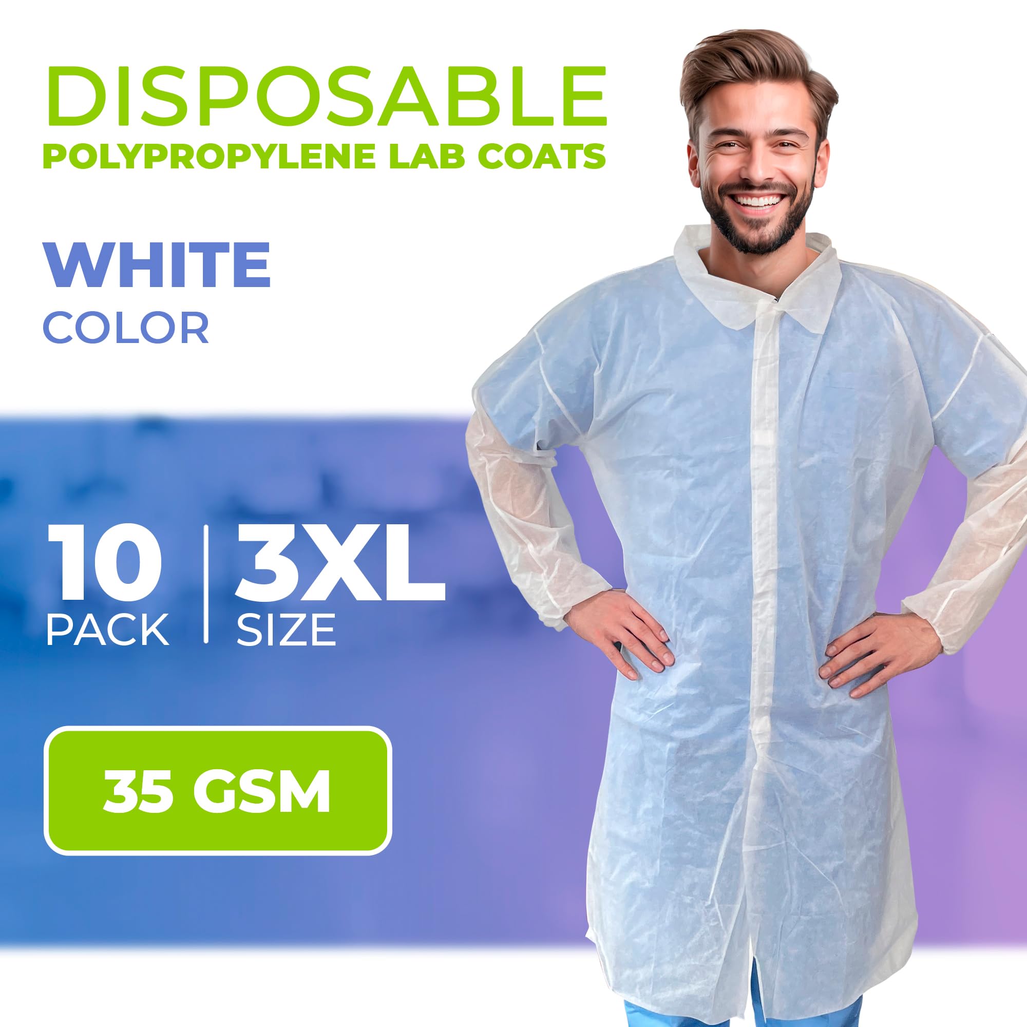 Amazon.com: AMZ Medical Supply White Disposable Lab Coat, 3X-Large