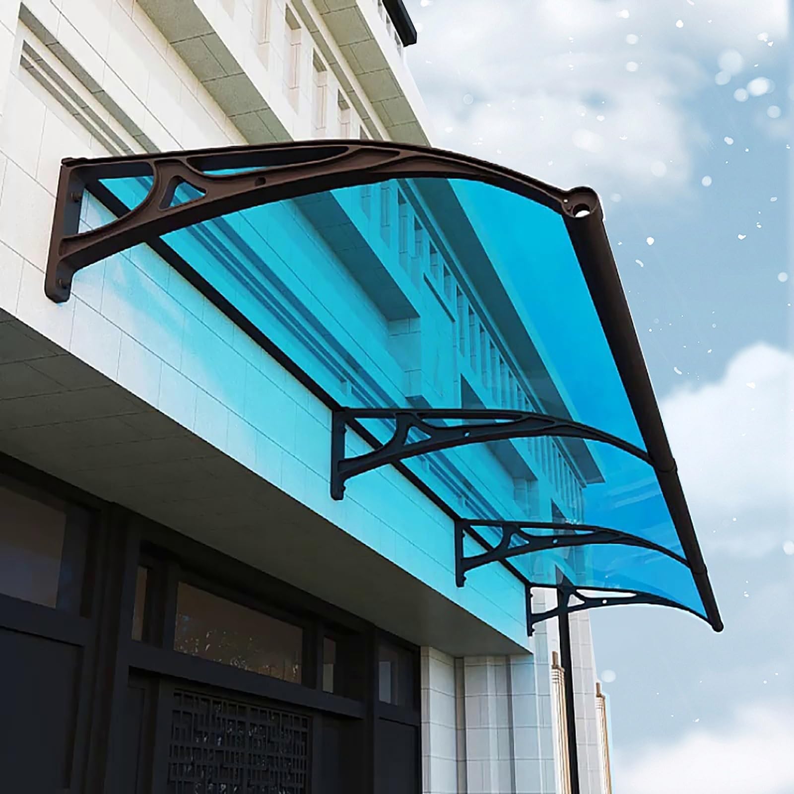 LWJSOCP Exterior Patio Awning Canopy UPF 50+ Aluminum Bracket Door Entrance r UV & Rain Protection Polycarbonate Hollow Sheet for Porch & Garden WeatherResistant Shelter
