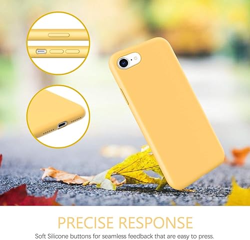 Miniatura 4 de IceSword Funda para iPhone SE 3 2022 actualizada iPhone SE 2020 (2 generación)iPhone 7iPhone 8 funda de silicona amarilla, funda de goma de gel de