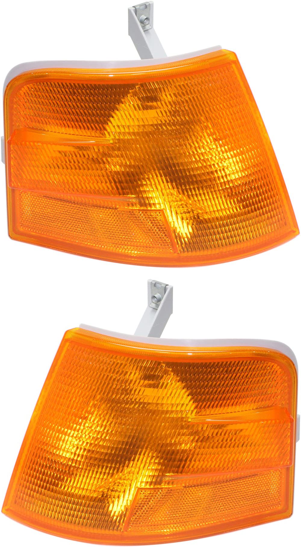 Evan Fischer Driver and Passenger Side Turn Signal Light Set of 2 Compatible with 1998-1999 Volvo VN, 2000-2011 Volvo VNL & Volvo VNM Lens and Housing, Amber Lens - VO2551106||VO2550106