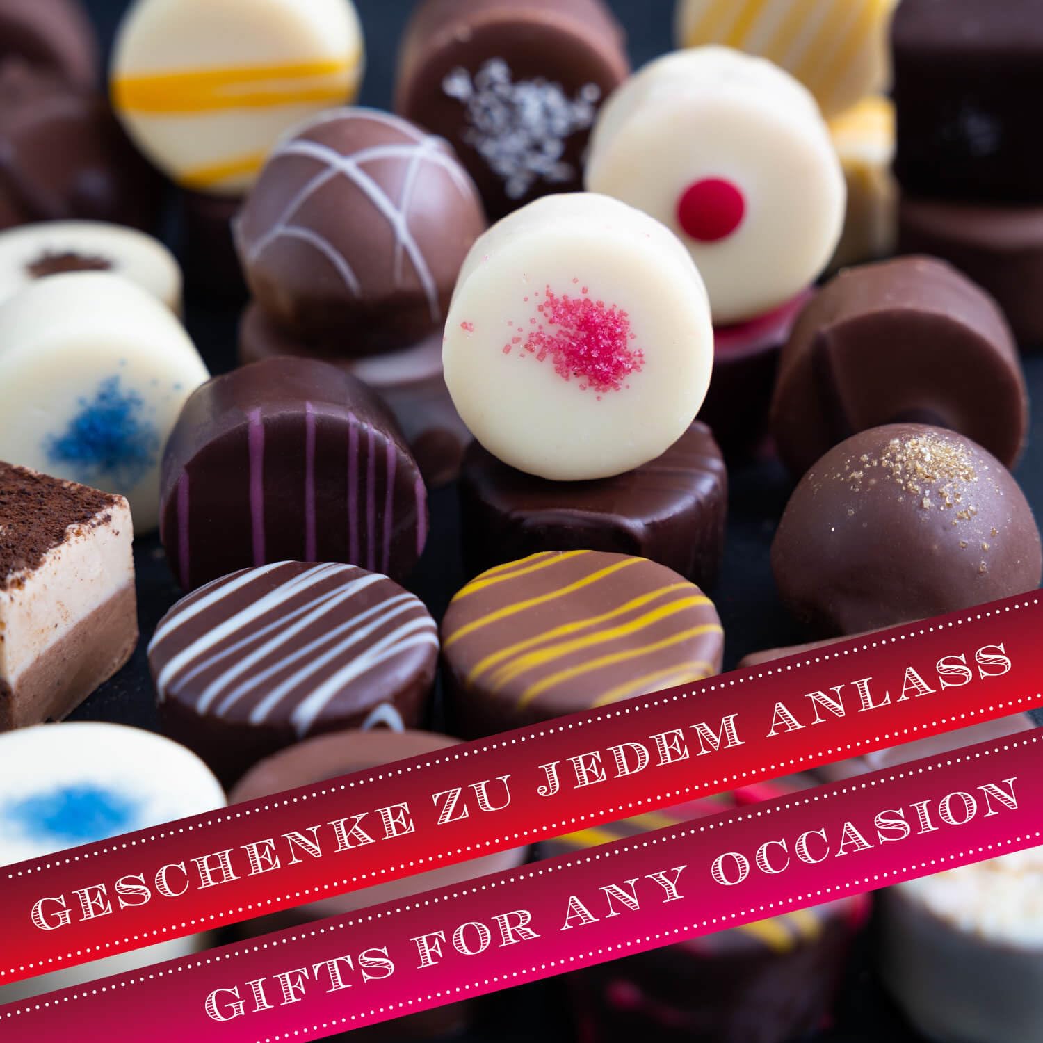 Hallingers Genuss Manufaktur Pralinen Dankeschön-Geschenk - mit & ohne Alkohol, handmade aus Confiserie-Edelkakao in wertiger XXL-Geschenkbox "Vielen Dank", Geschenkidee für Frauen Männer