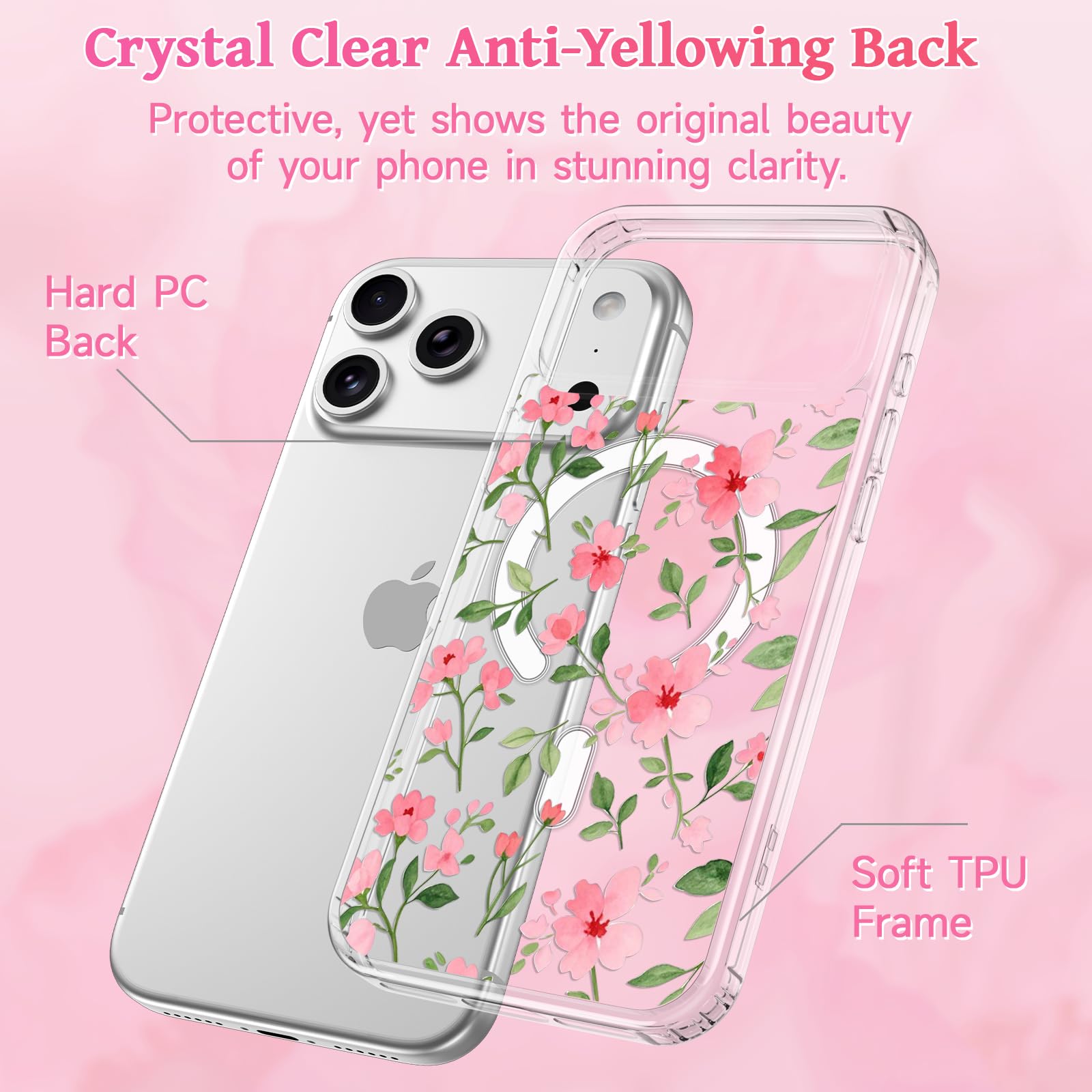 【Sachi23】IPhone17pro max フラワーキーチェーン付き Amazon.com: EYZUTAK Magnetic for iPhone 17 Pro Max Case Flower