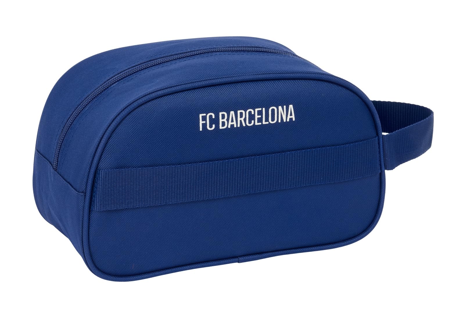 Safta F.C. Barcellona NAVY Blue – Beauty case scuola per bambini medio con manico, beauty case per bambini, adattabile al carrello, facile da pulire, comodo e versatile, qualità e resistenza, 26 x 12