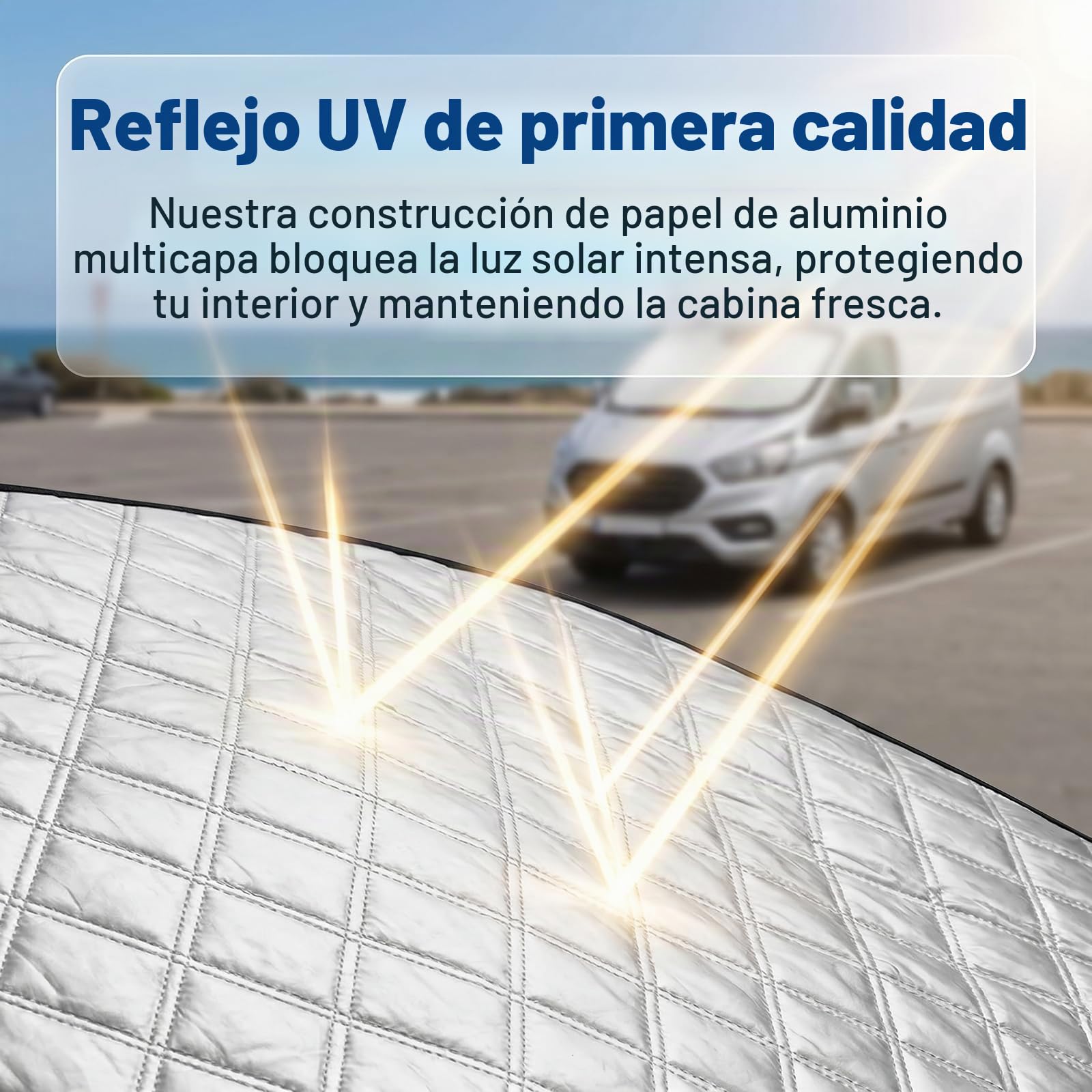 Parasoles Interiores para Parabrisas para F-ORD Transit Custom 2012-2024, 3 Piezas Espesado Cubierta De Parasol Automóvil Protección Solar Impermeable Juego De Protector De Parabrisas