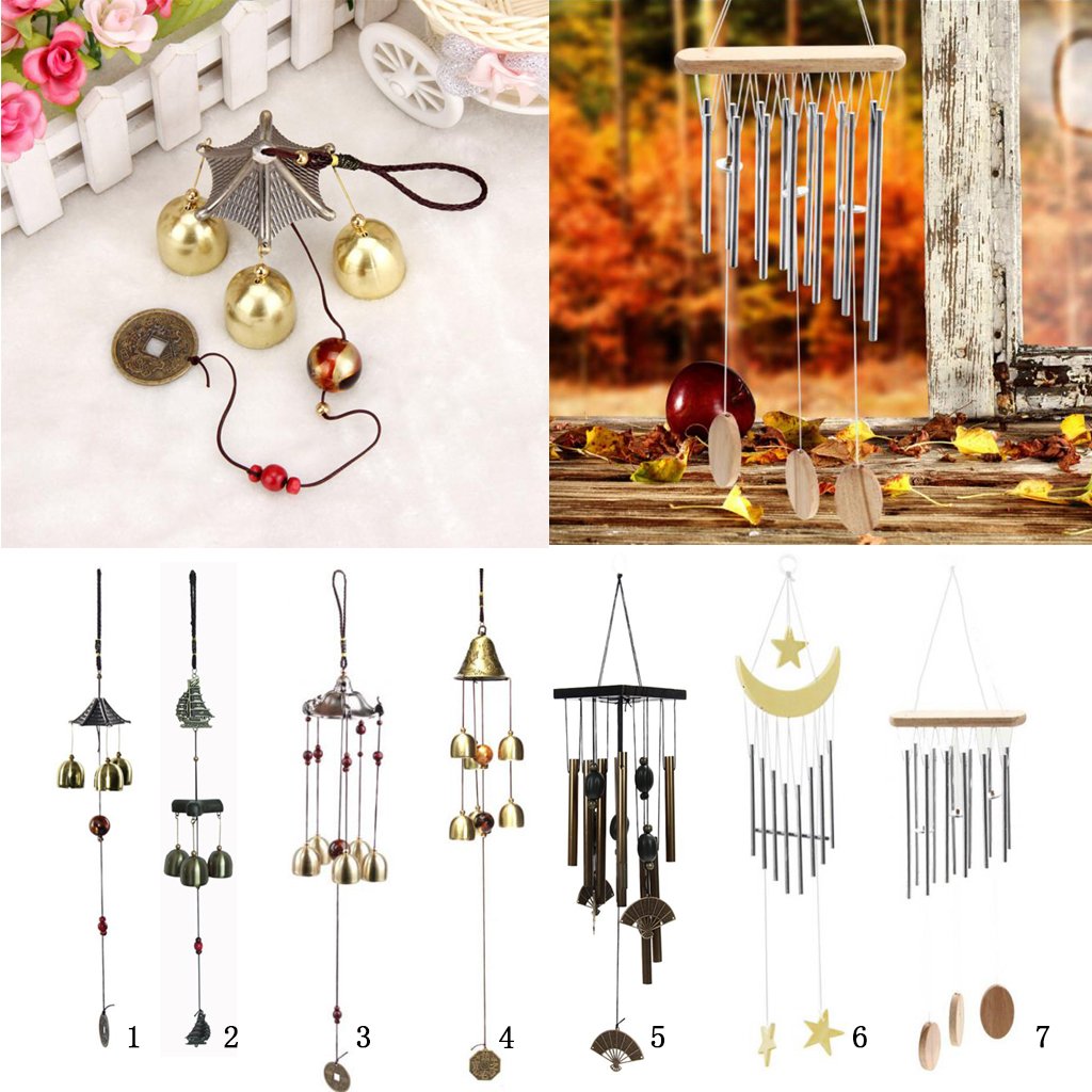 Brass Big Metal Bells Wind Chime Feng Shui Home Garden Hanging Decor Roof