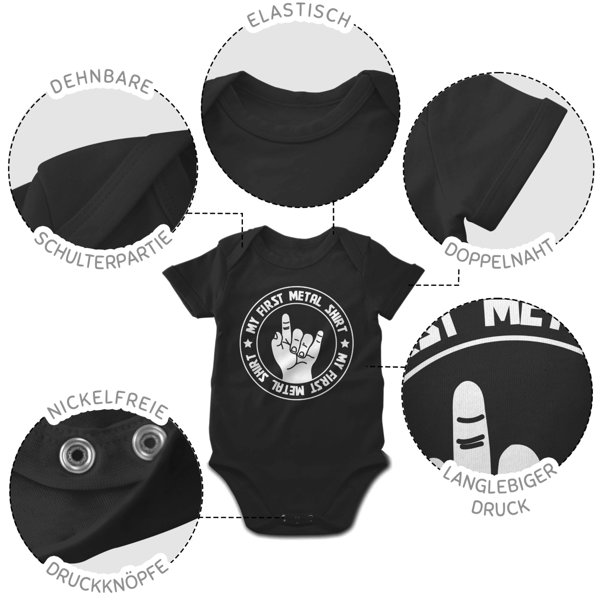 Shirtracer - Baby Body Kurzarm - Mädchen & Junge - My first Metal Shirt