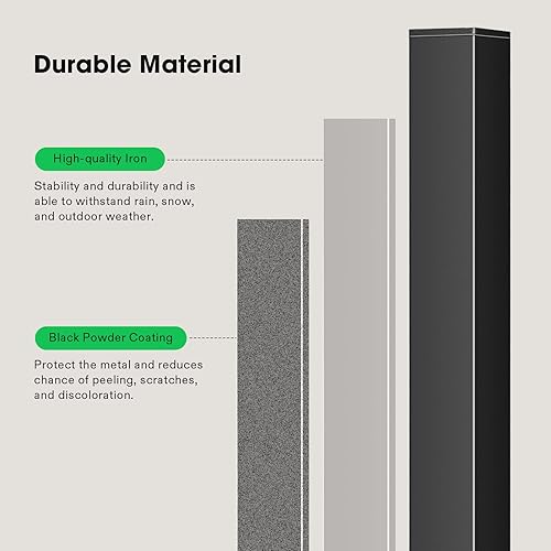 Miniatura 5 de VIVOSUN Pasamanos para exteriores, pasamanos de escalera de 4 escalones, 54 x 36 pulgadas, se adapta de 1 a 4 escalones, pasamanos de hierro mate