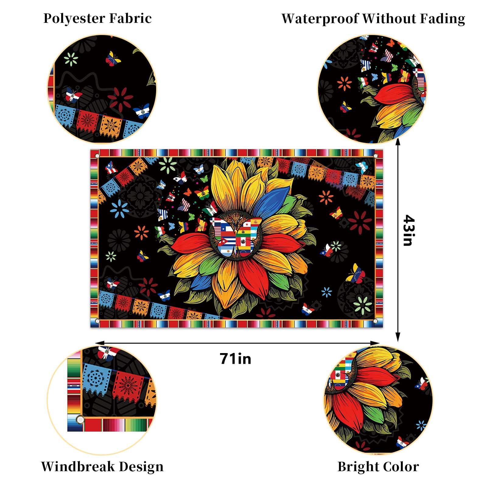 Hispanic Heritage Month Foto-Hintergrund – 180x110 Cm, Polyester, Wiederverwendbar, Für Feiern