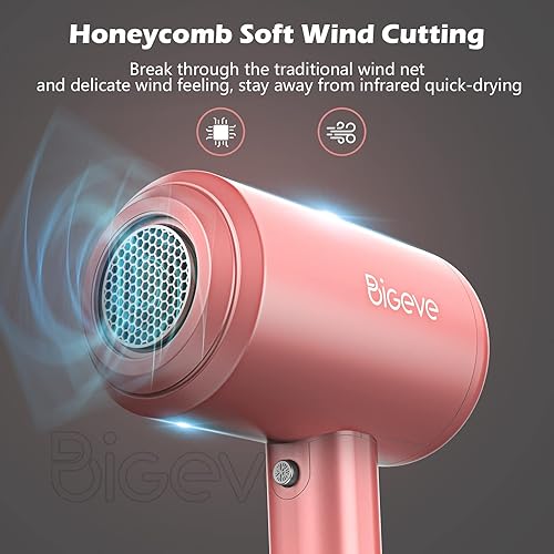 Miniatura 3 de Secador de pelo iónico con potente motor de CA, secador de pelo profesional de 1800 W con difusor y boquillas, secador de secado rápido con difusor