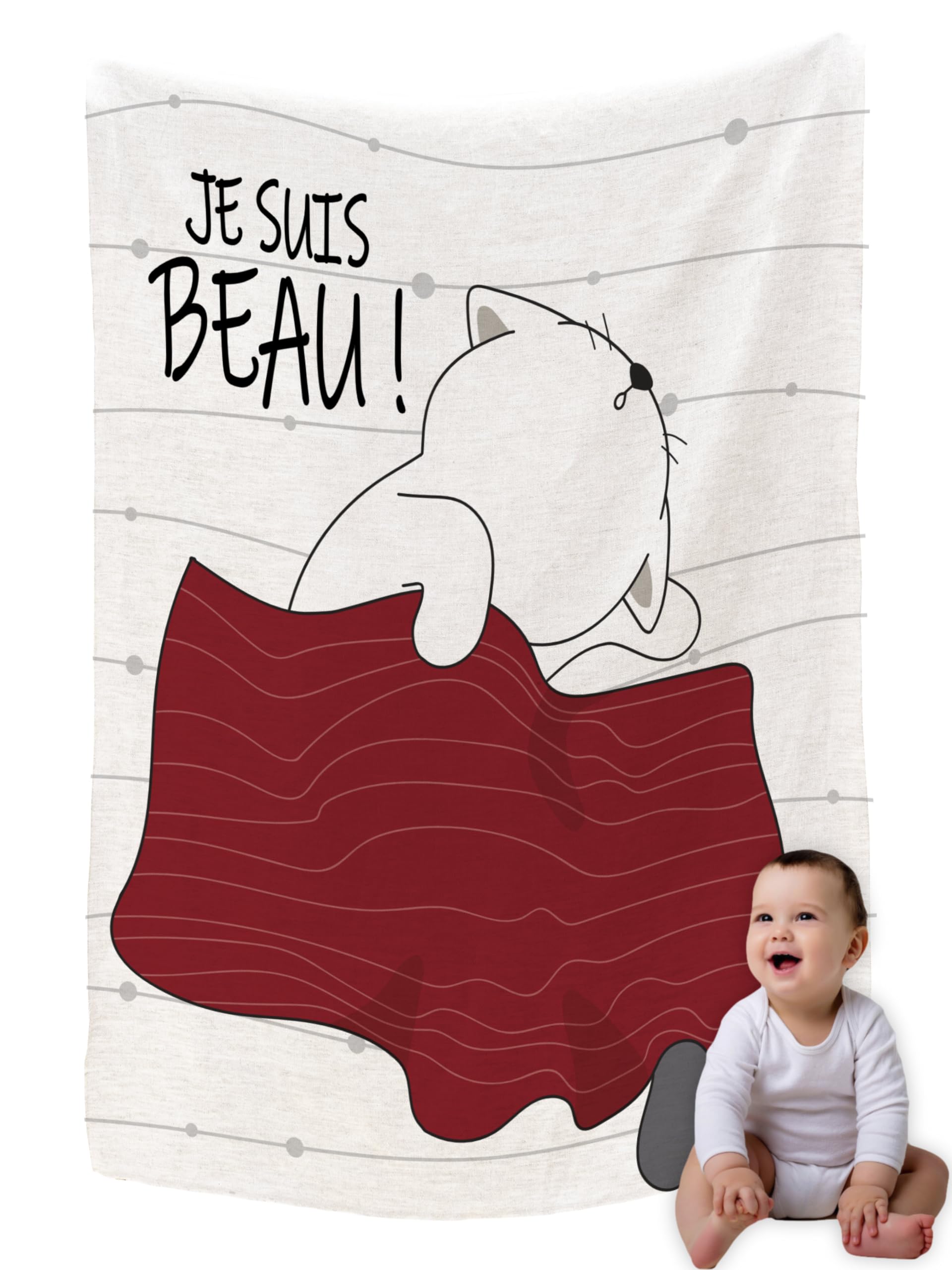 Zinello Design, Extra Soft Microfibre Fleece Baby Blanket 120 x 75 cm with Message of Love