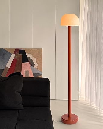 MAGCHARM Mushroom Floor Lamp with Remote, 59 Inch Tall LED Dimmable Standing Lamp with Adjustable Color Temperature, Mid-Century Modern Cute Ambient Floor Light for Living Room, Bedroom, Orange