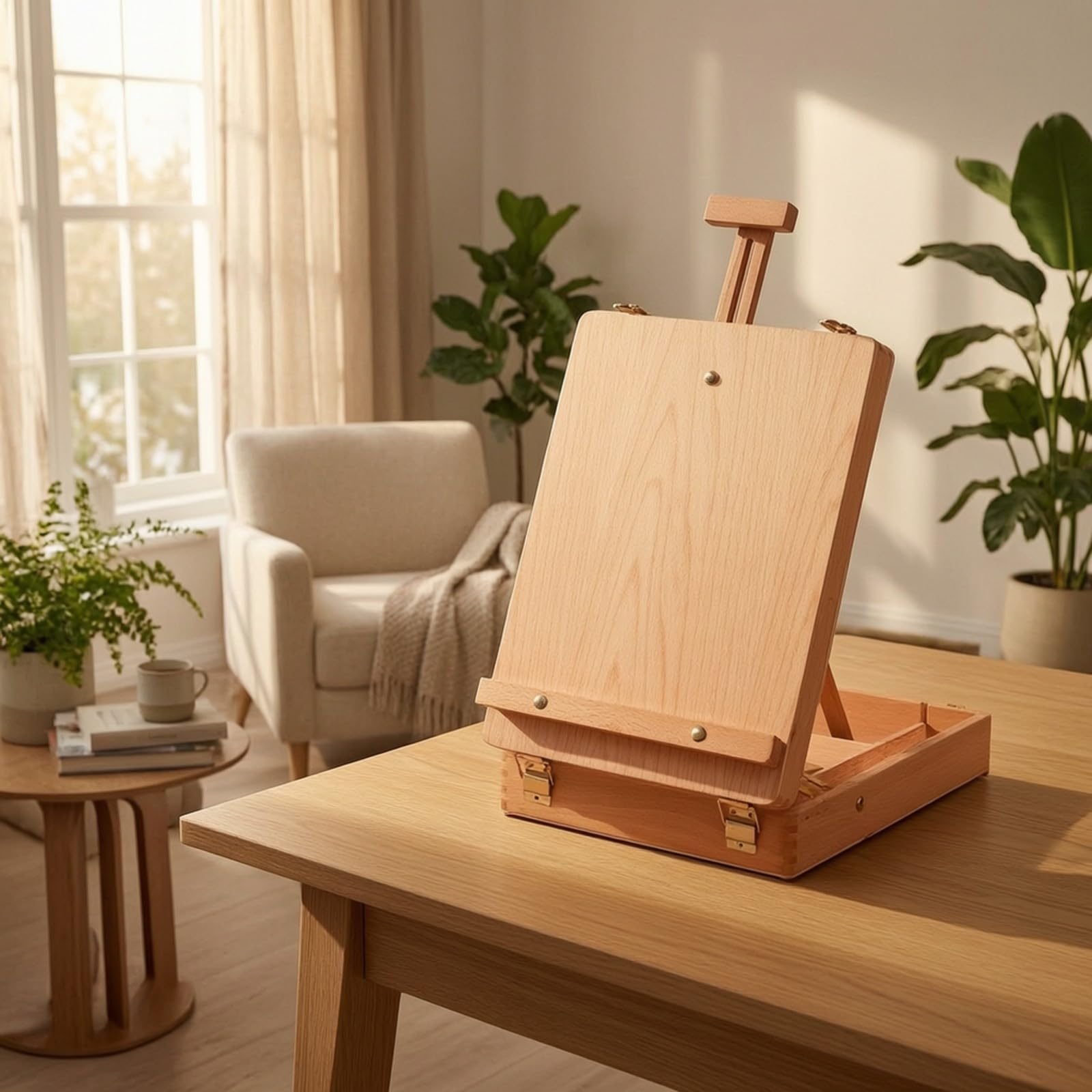 TISHITA Mallte Compact | Table En Bois, Portable, pr déplacement, Artistes, Débutants