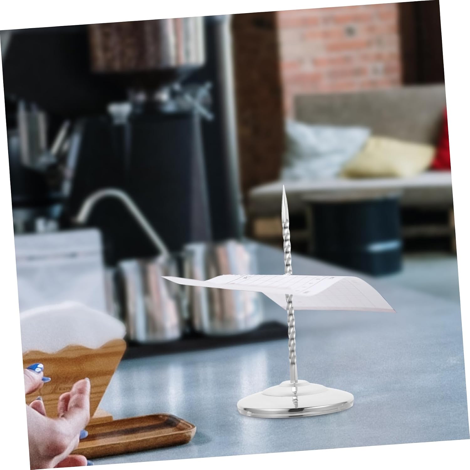 SECFOU Restaurant Bill Holder Compact Stainless Steel Receipt Holder Check Stand