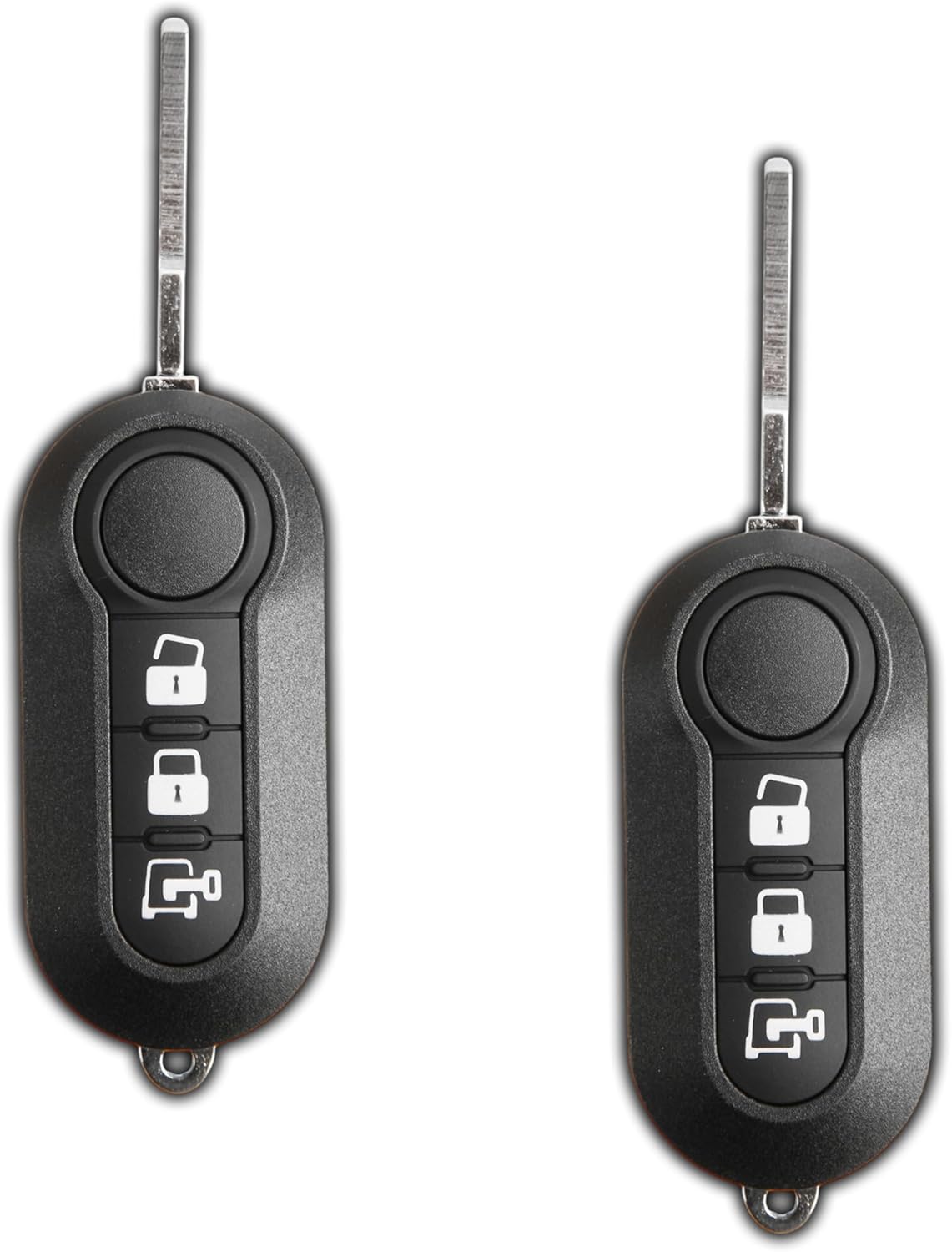 2X KeylessOption Keyless Entry Remote Car Key Fob Control 3-Button Replacement with Uncut Ignition Blade for 2015 2016 2017 2018 2019 Dodge Ram Promaster (RX2TRF198)