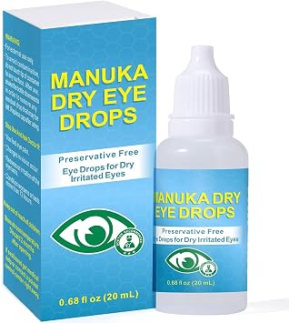 ZOXY Manuka Honey Eye Drops, Soothing and Hydrating Eye Drops for Dry Eyes, Irritated Eyes, Gentle Tear Replenishing Formula,0.68 FL OZ
