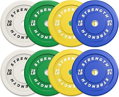 Miniatura 12 de XDDIAS Juego de discos olímpicos coloridos de 2 pulgadas, juego de discos de peso olímpico de goma de color de alto rebote, ideal para gimnasio en