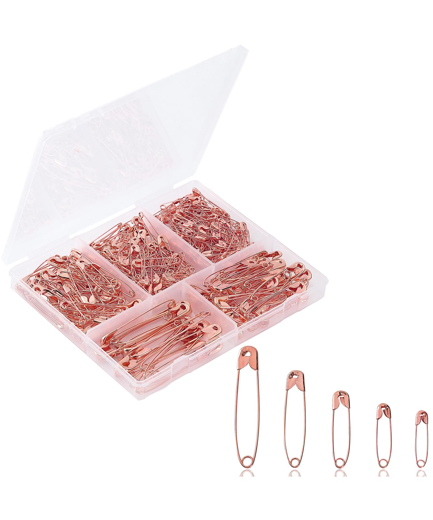 Mr. Pen Rose Gold - Safety Pins, 300 Pack, Small & Large Sizes, Nickel Plated Steel, Small And Large Safety Pins Bulk For Clothes, Sewing, Arts & Craft, Rust-Resistant, Heavy Duty Strength