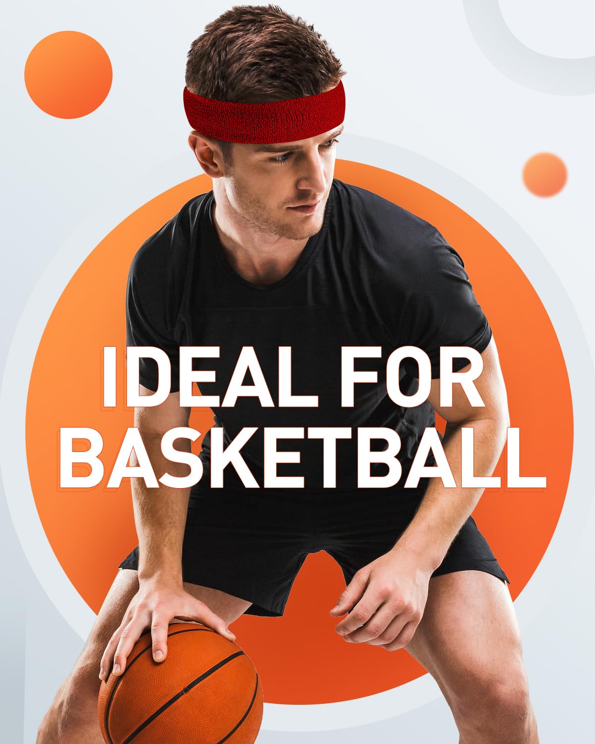 Tanluhu Schweißbänder Sport-Stirnbänder für Männer und Frauen, Frottee-Schweißband für Tennis, Laufen, Basketball, Training, Sport – Sportliches Schweiß-Baumwoll-Stirnband für den Außenbereich