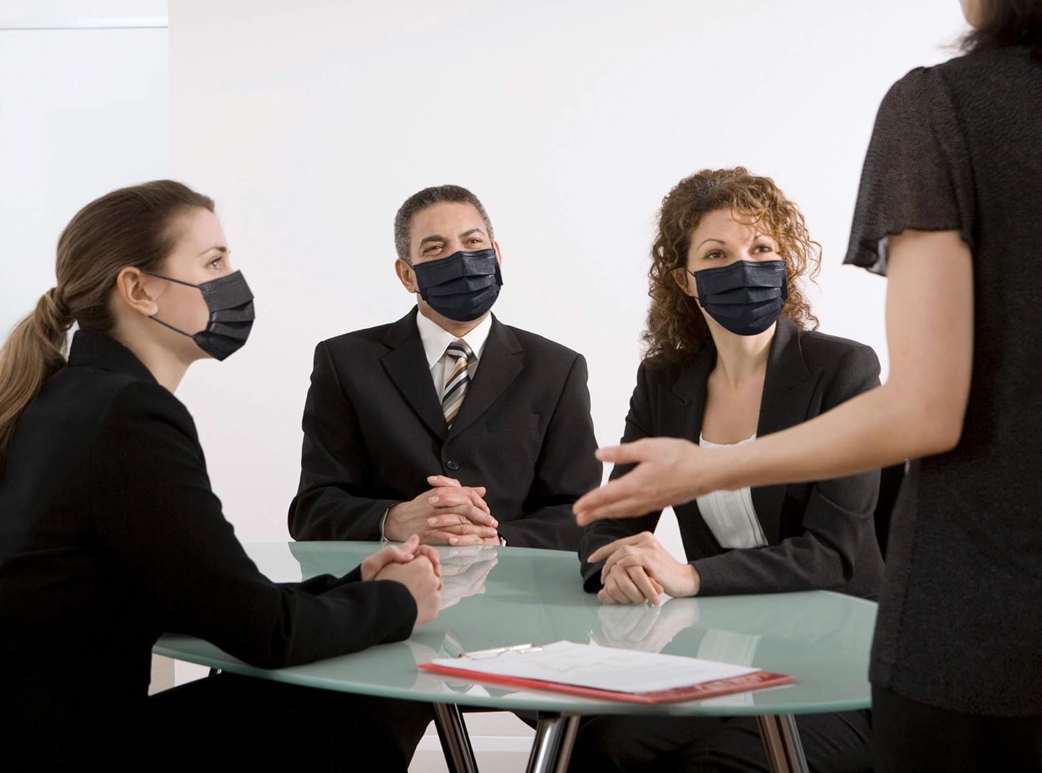 Disposable 3 ply Face Masks Pack of 50 pcs/box, Albatross Health 3ply Premium Black Procedure Earloop Face Mask, Safety Mask Filter for Protection, Mouth and Nose Cover for Adults : Industrial & Scientific