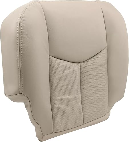 Funda de asiento de repuesto de cuero marrón claro neutro para el lado del conductor, compatible con Cadillac Escalade ESV EXT 2003 2004 2005 2006