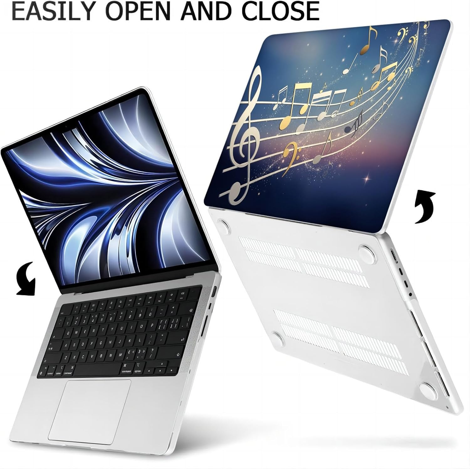 Compatible with MacBook Neo 13-inch, Hard Shell Case with Keyboard Cover and Screen Protector (A3404 A18 Pro chip, 2026 Release) - Music Note MC23928