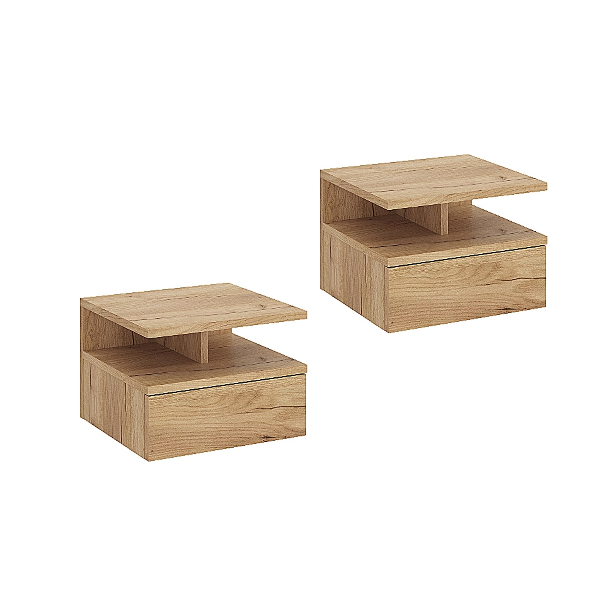 Komto Floating Bedside Table with Drawer, Wall Mounted Bedside Cabinet