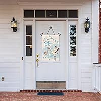 Vista 4 de INNORU Bandera de jardín con texto en inglés "It's a Boy", letrero de fiesta de revelación de género, letrero de bienvenida para baby shower