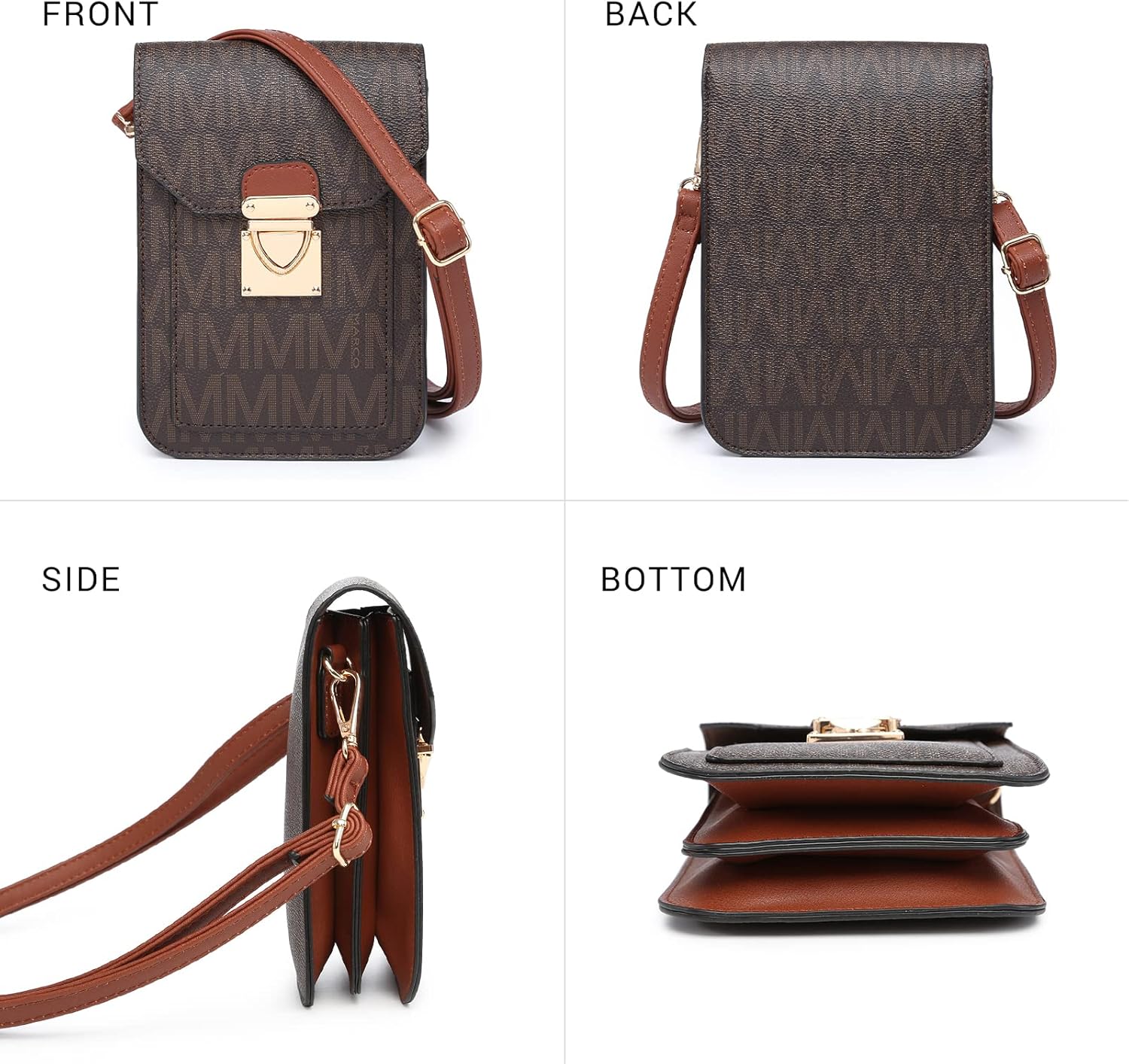 MKP Women Fashion Signature Lightweight Cute Small Crossbody Bags Cell Phone Purse Wallet Shoulder Bag With Snap Closure - Image 5