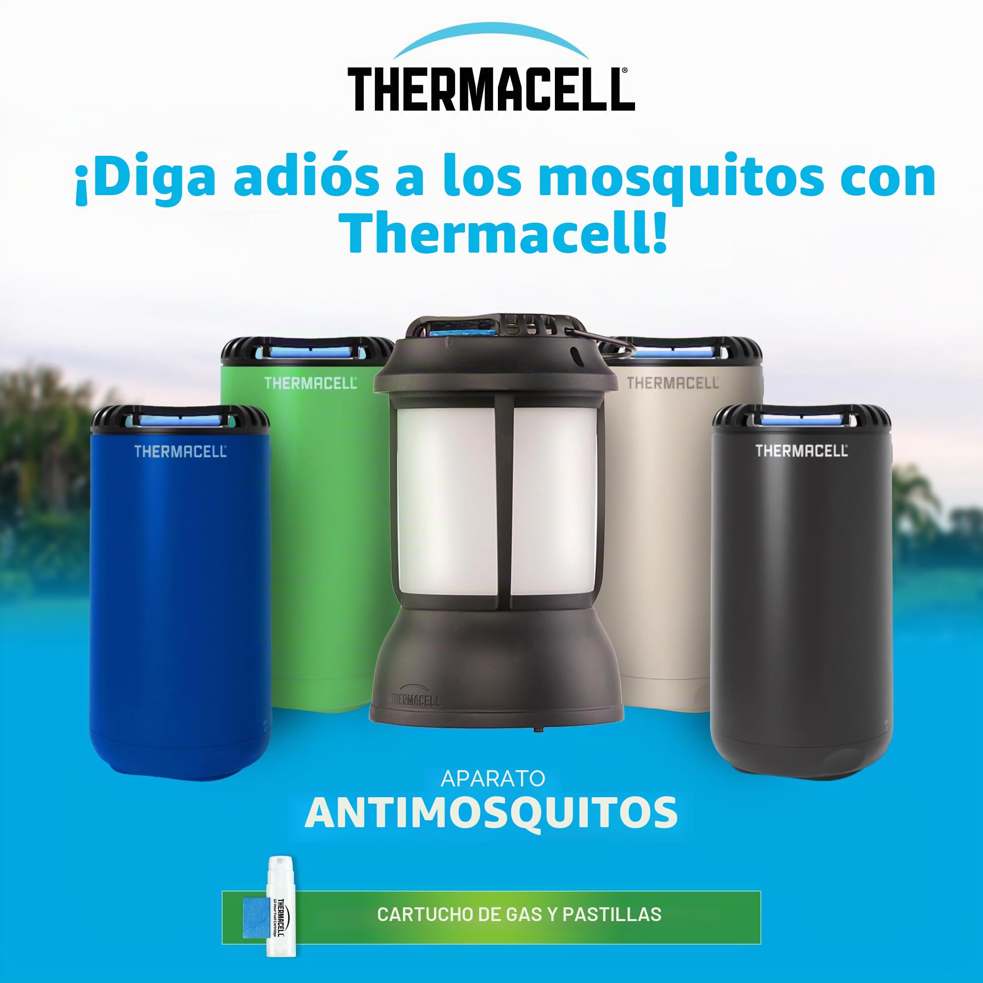 Thermacell - Pack difusor Azul + recargas de 120 Horas | hasta 132 Horas de Uso | Anti Mosquito y Mosquito Tigres | Zona de protección 20 m² | Efecto rápido | Inodoro | Azul