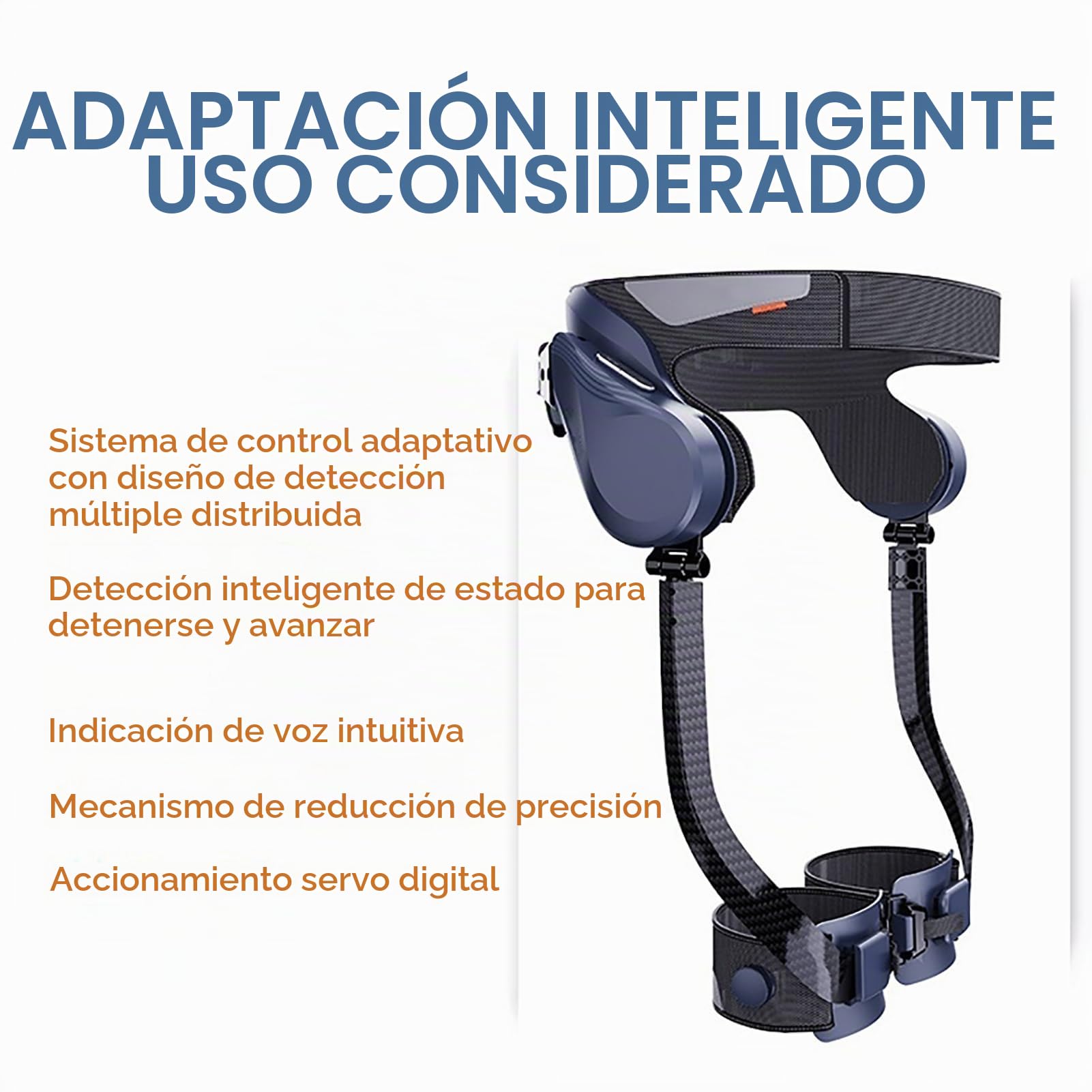 Exoesqueleto robótico Caminar, Asistencia motorizada para piernas, Circunferencia de Cintura/Pierna Ajustable, con función de posicionamiento, para la rehabilitación M
