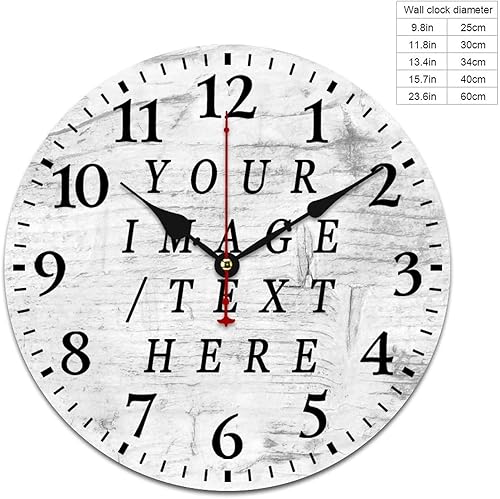 Miniatura 2 de Reloj de madera personalizado para boda, regalo de 12 pulgadas, reloj de pared de madera redondo decorativo para colgar en la pared, reloj sin