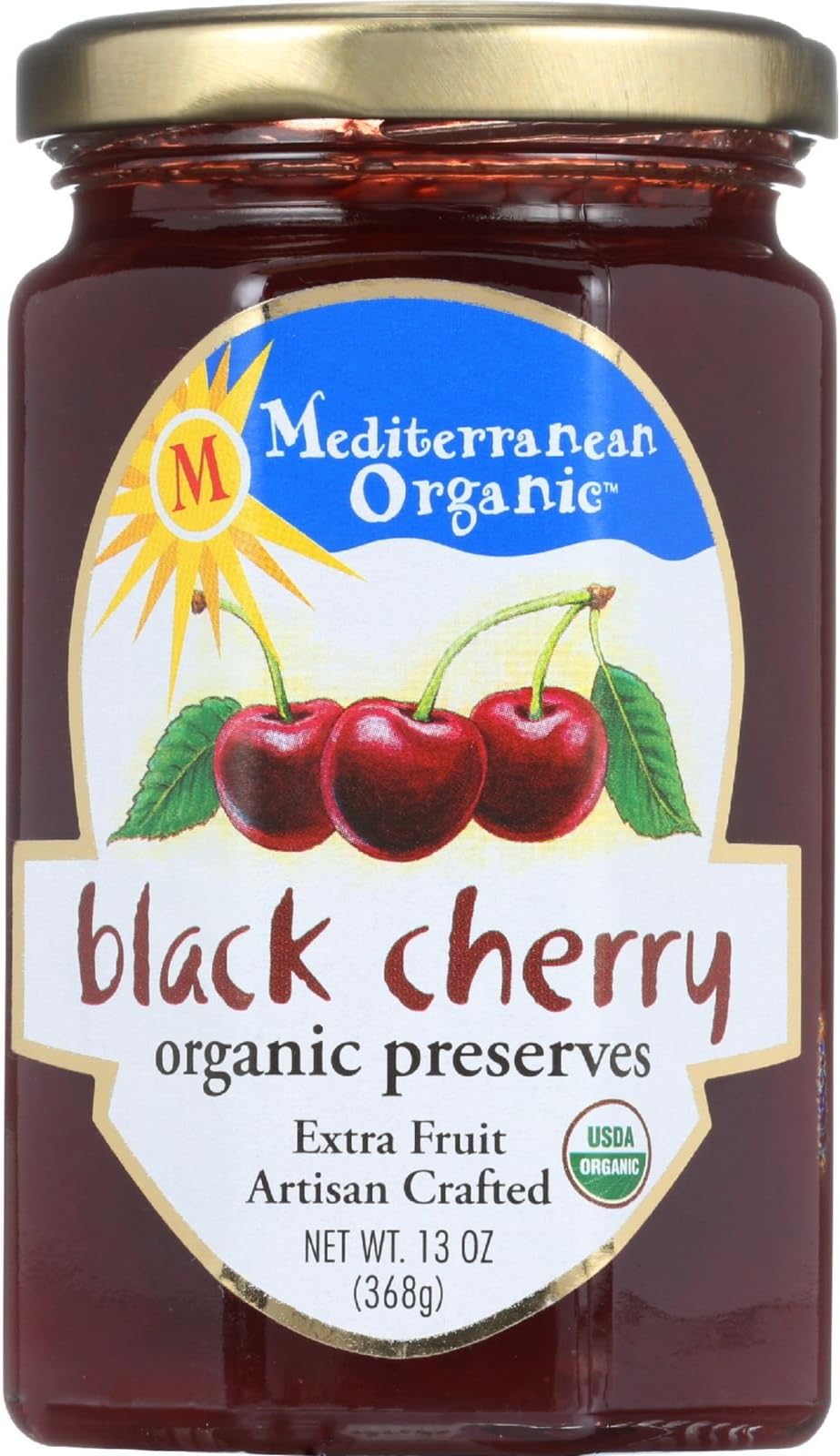 Mediterranean Organic Morrello Black Cherry Preserves, 13-Ounce Jar